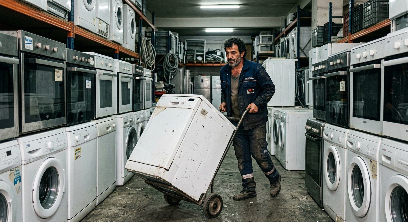 Kullanılmış beyaz eşya deposu elemanı