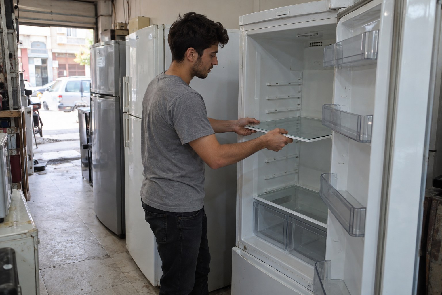 Rafları takılan ikinci el dolap